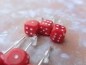 Preview: Rote Würfel Ohrstecker 1, 2, 3, 4, 5, 6 dice